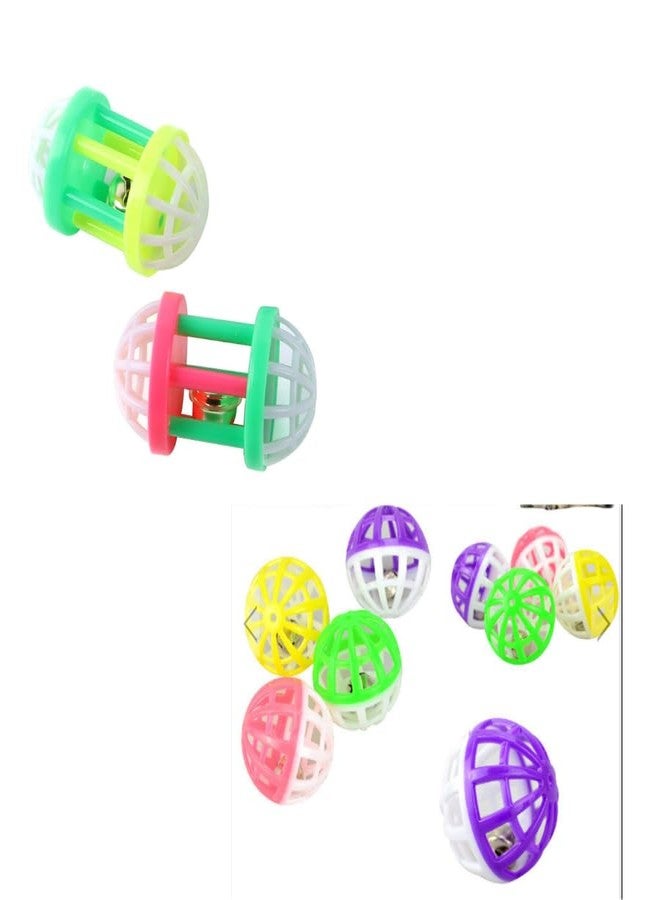 KittuPet Cat Toy Ball with Bell, Pet Toy Cat Bell Ball Cat Toy with Bell 2 pcs Jingle Bell and 6 Pcs Ball - Image 1